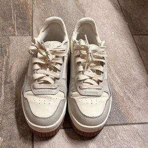 PUMA Women's Carina Street Lace Up Sneaker Alpine Snow/Desert Dust 8.5 Medium US